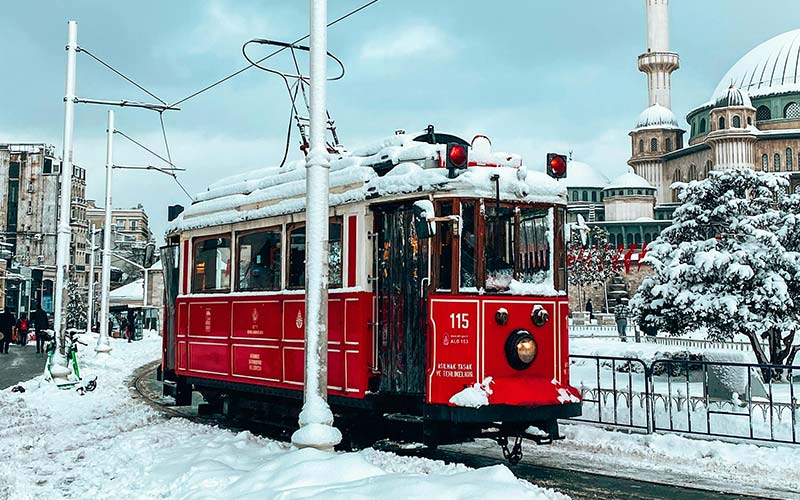 Red Tram in Turkey