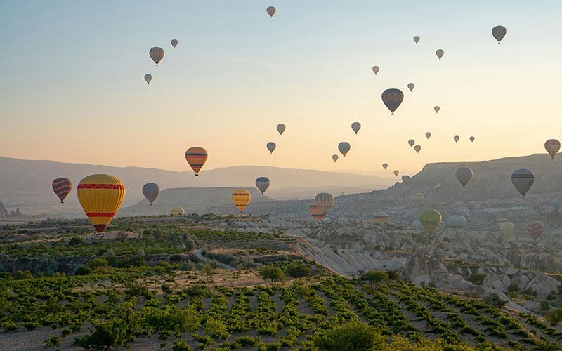 Balloons Flying over Cappadocia