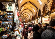 People Walking on Market in Istanbul, Turkey