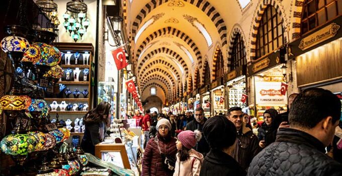 People Walking on Market in Istanbul, Turkey