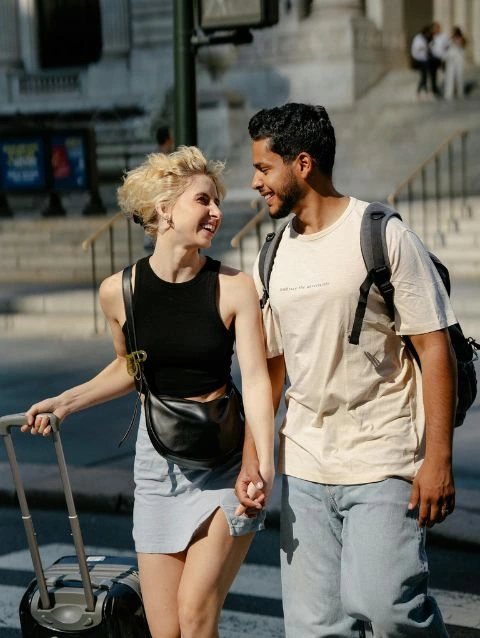 Couple
                  With suitcase